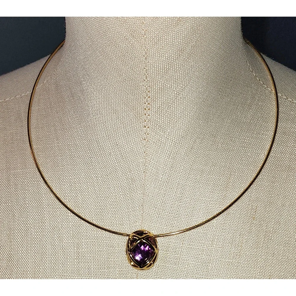 Joan Rivers Interchangeable Gems Egg Pendant Necklace Gold Tone Multi Stone